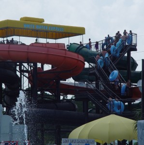 Water Slide Crowd